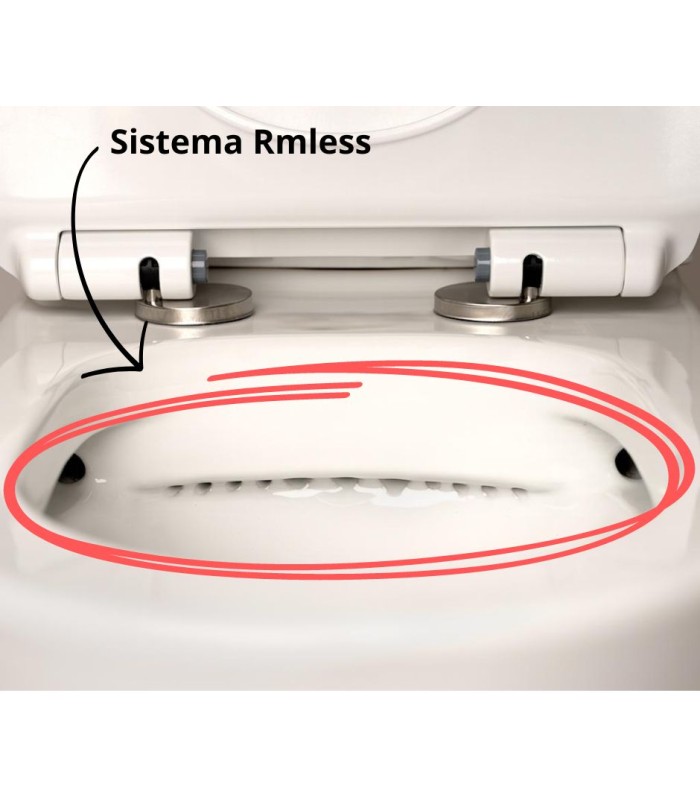 Inodoro VENECIA Pack WC  Compacto Blanco con Sistema Rimless, Diseño Moderno Tapa con caida amortiguada, Salida Dual Eficiente