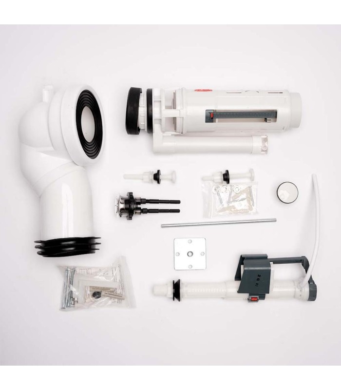 Inodoro VENECIA Pack WC  Compacto Blanco con Sistema Rimless, Diseño Moderno Tapa con caida amortiguada, Salida Dual Eficiente