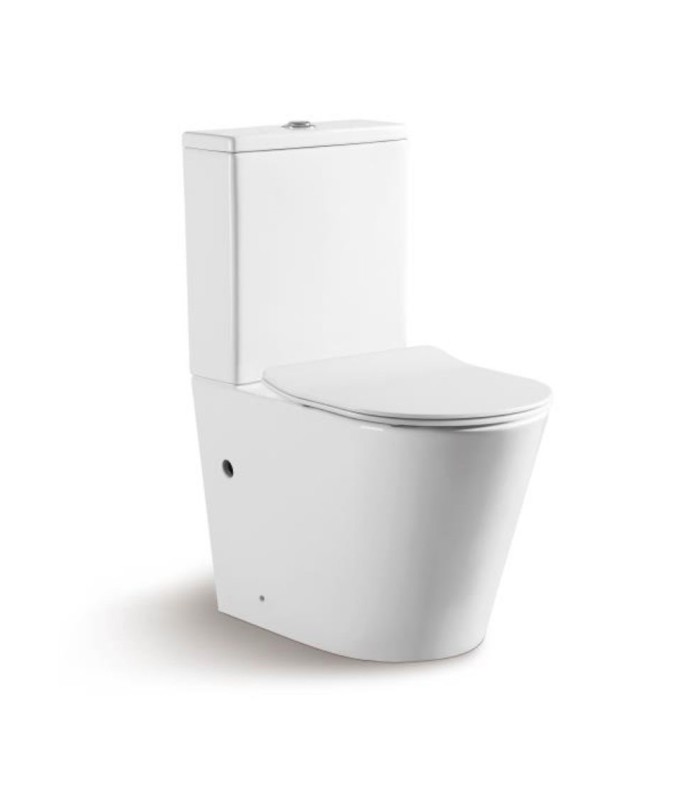 Inodoro VENECIA Pack WC  Compacto Blanco con Sistema Rimless, Diseño Moderno Tapa con caida amortiguada, Salida Dual Eficiente