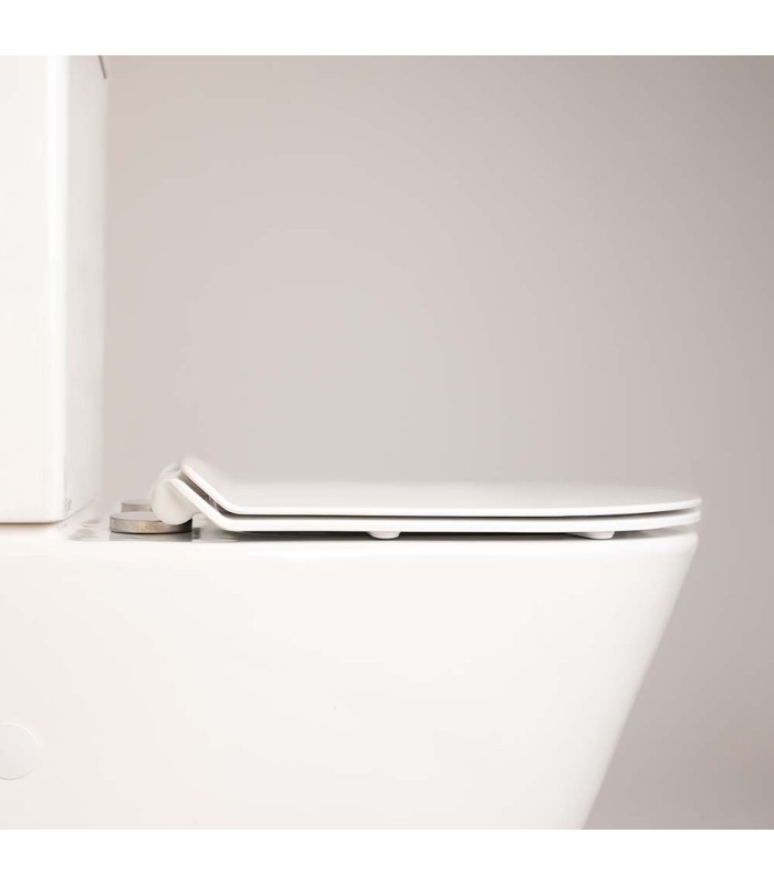 Inodoro VENECIA Pack WC  Compacto Blanco con Sistema Rimless, Diseño Moderno Tapa con caida amortiguada, Salida Dual Eficiente