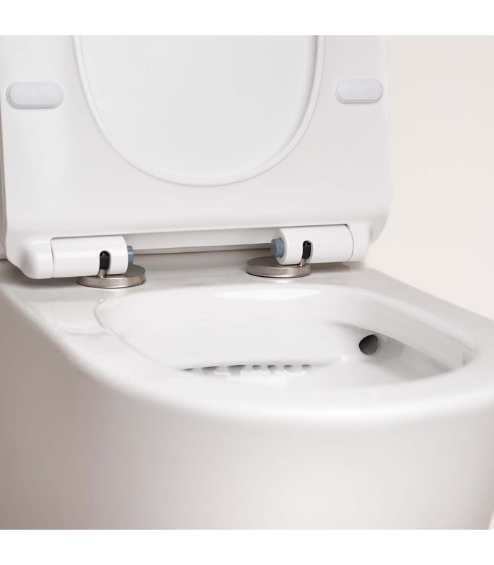 Inodoro VENECIA Pack WC  Compacto Blanco con Sistema Rimless, Diseño Moderno Tapa con caida amortiguada, Salida Dual Eficiente