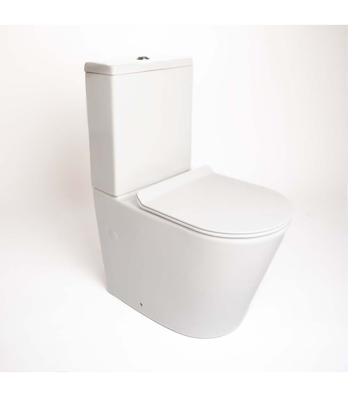 Inodoro VENECIA Pack WC  Compacto Blanco con Sistema Rimless, Diseño Moderno Tapa con caida amortiguada, Salida Dual Eficiente