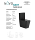 Inodoro PARIS BLACK Compact. Mecanismo ECO 3/6. Salida Dual. Asiento en UF. Sistema Rimless.