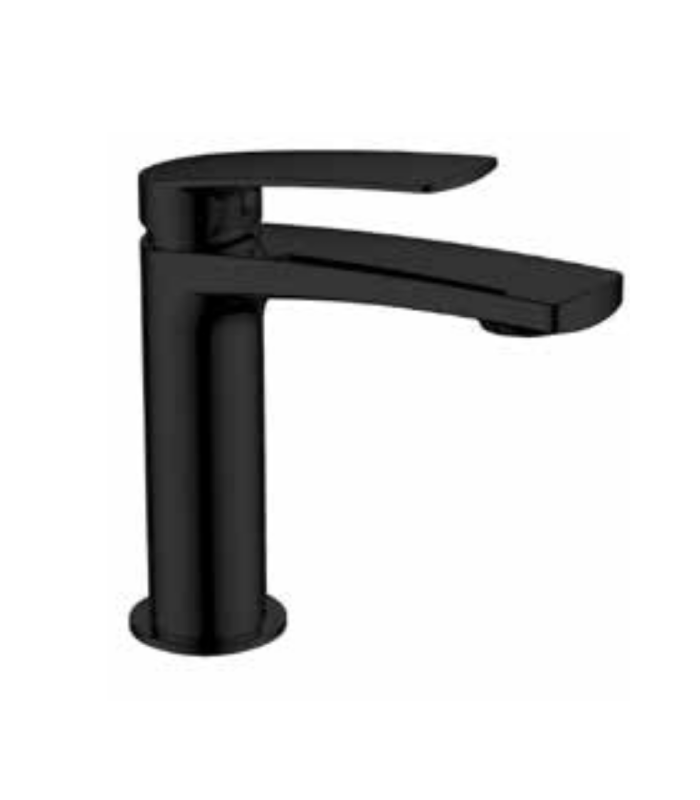 Monomando para  lavabo 118mm Malibú, cuerpo en latón NEGRO, cartucho cerámico de 35mm