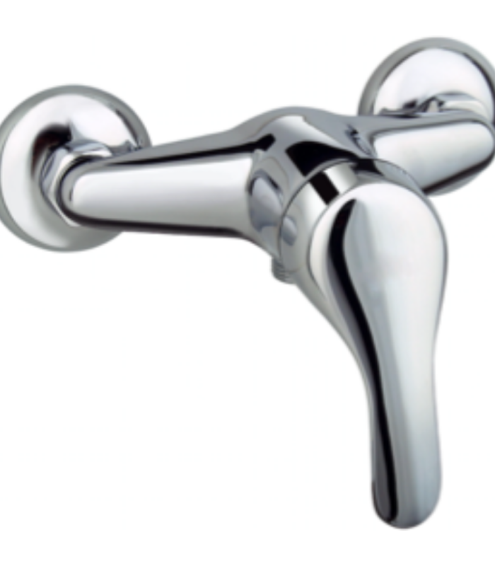 Grifo monomando para ducha de latón cromado Cadiz, incluye soporte articulado y flexo reforzado