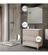 Mueble de baño en conjunto Venecia, dos colores disponibles incluye encimera de porcelana y espejo 3 cajones