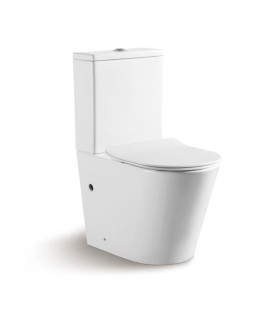 Pack Inodoro completo compact redondo rimles blanco con tapa amortiguada UF