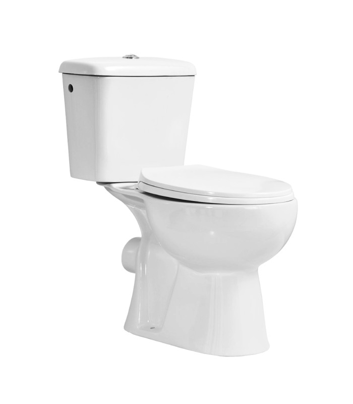 Pack Inodoro salida horizontal con mecanismo, tapa con asiento y fijaciones