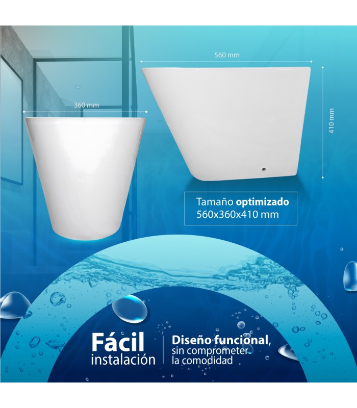 Bidé redondo fabricado en porcelana blanca de alta calidad