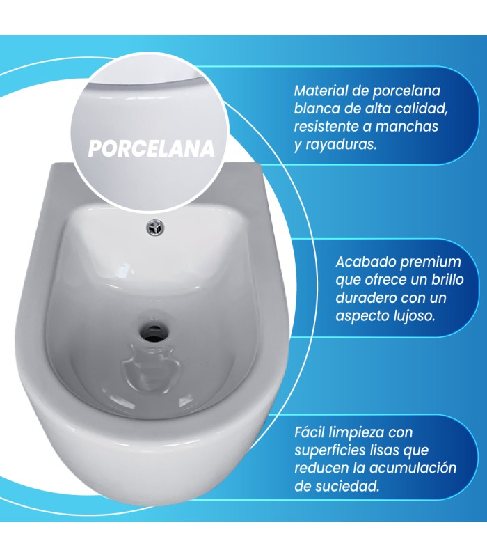 Bidé  redondeado de cerámica blanca de alta calidad