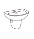 Lavabo con Pedestal de porcelana blanca