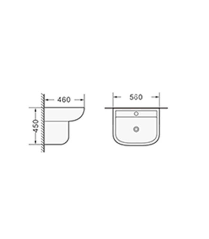 Lavabo con Pedestal de porcelana blanca