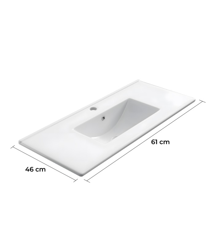 Encimera de porcelana blanca de 60 cm