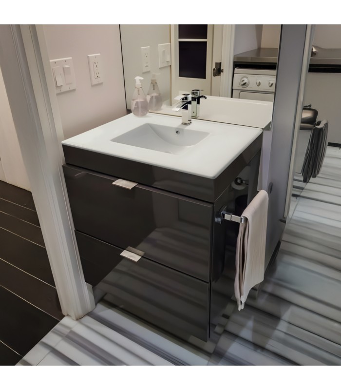 Encimera de porcelana blanca de 80 cm