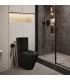 Inodoro completo compacto negro Round black rimless Pack inodoro fabricado en porcelana negra con tapa amortiguada UF
