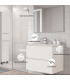 Mueble de baño en conjunto Venecia, dos colores disponibles incluye encimera de porcelana y espejo 2 cajones