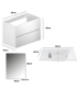 Mueble de baño en conjunto Venecia, dos colores disponibles incluye encimera de porcelana y espejo 2 cajones