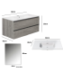 Mueble de baño en conjunto Venecia, dos colores disponibles incluye encimera de porcelana y espejo 2 cajones