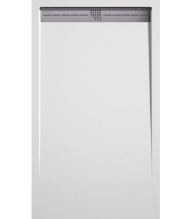 Plato de ducha de resina Lime | Textura lisa | carga mineral válvula y rejilla incluida