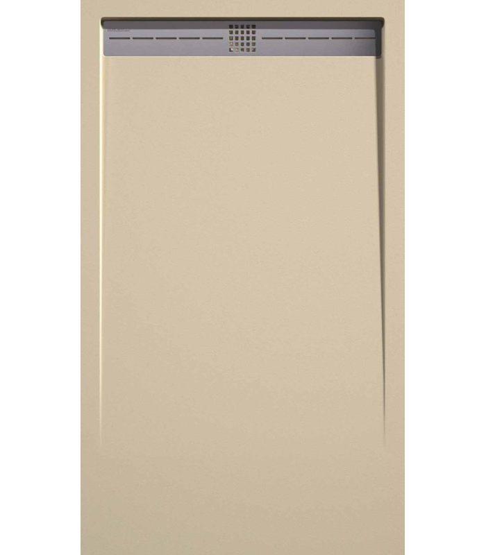 Plato de ducha de resina Lime | Textura lisa | carga mineral válvula y rejilla incluida