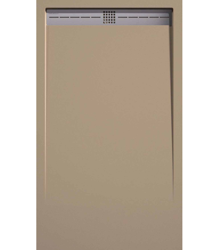 Plato de ducha de resina Lime | Textura lisa | carga mineral válvula y rejilla incluida