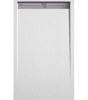 Plato de ducha de resina  Lime | Textura pizarra | carga mineral válvula y rejilla incluida