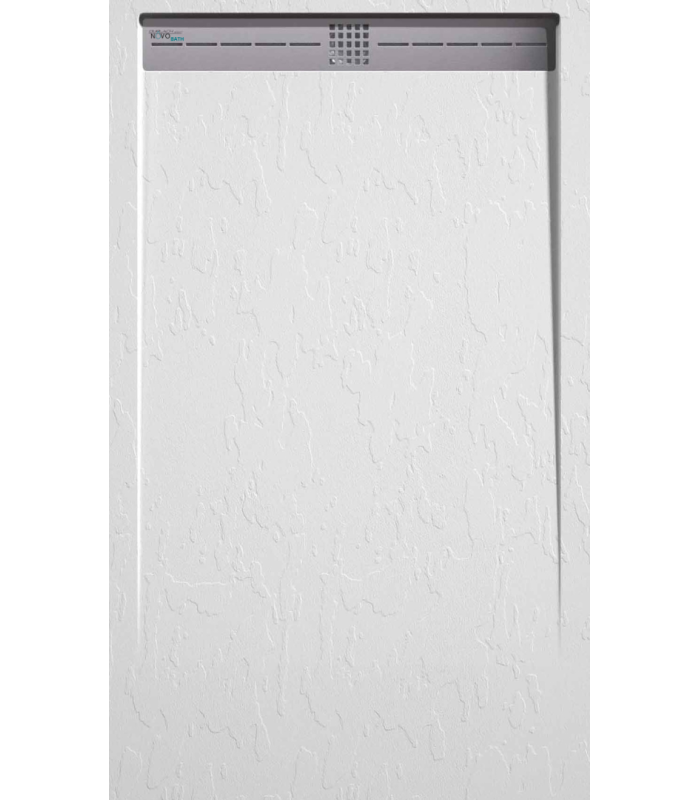 Plato de ducha de resina  Lime | Textura pizarra | carga mineral válvula y rejilla incluida