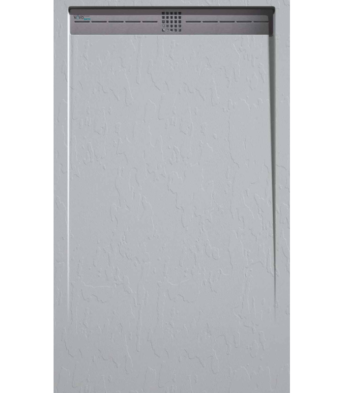 Plato de ducha de resina  Lime | Textura pizarra | carga mineral válvula y rejilla incluida