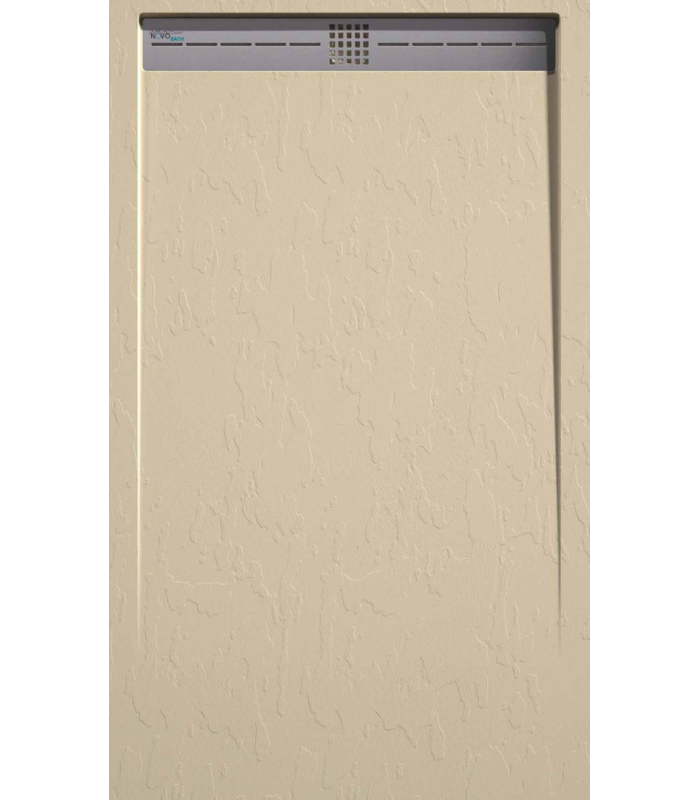 Plato de ducha de resina  Lime | Textura pizarra | carga mineral válvula y rejilla incluida