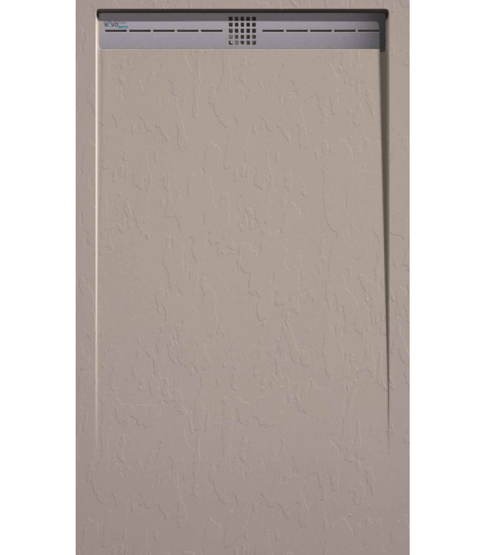 Plato de ducha de resina  Lime | Textura pizarra | carga mineral válvula y rejilla incluida