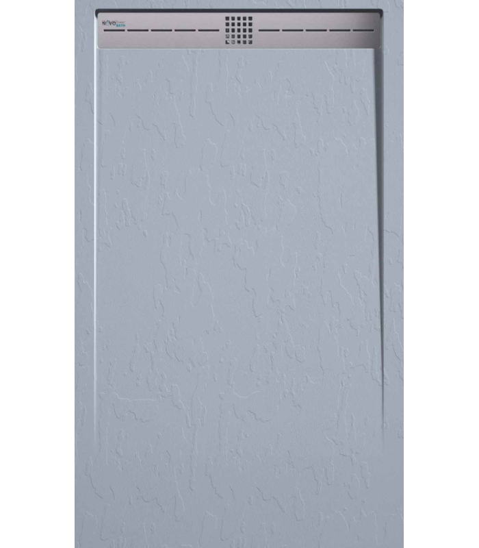 Plato de ducha de resina  Lime | Textura pizarra | carga mineral válvula y rejilla incluida