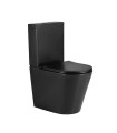 Pack Inodoro completo compact round rimless negro con tapa amortiguada UF