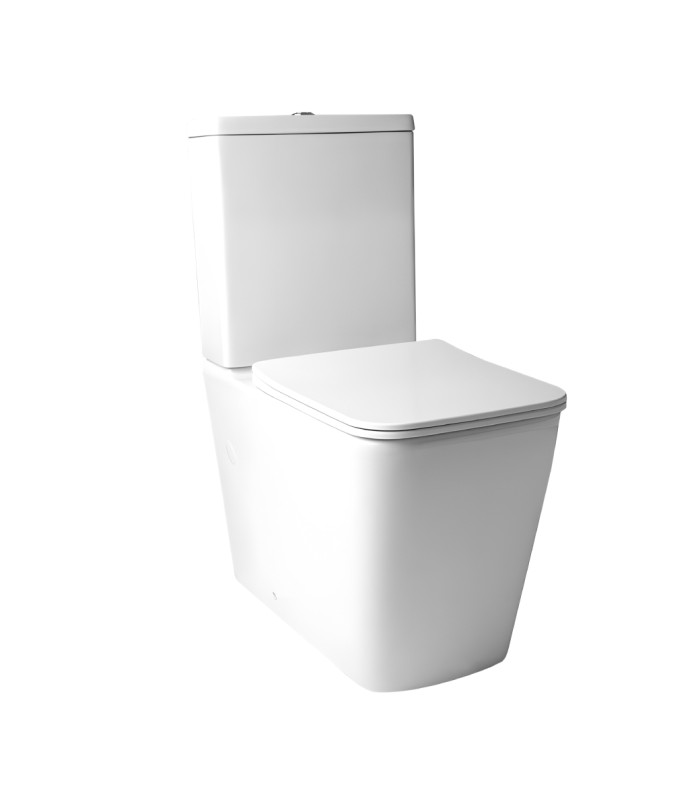 Pack Inodoro completo compact square rimless blanco con tapa amortiguada UF