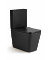 Pack Inodoro completo compact square rimless negro con tapa amortiguada UF