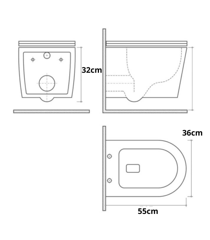 Pack Indoro suspendido redondo blanco con tapa amortiguada UF