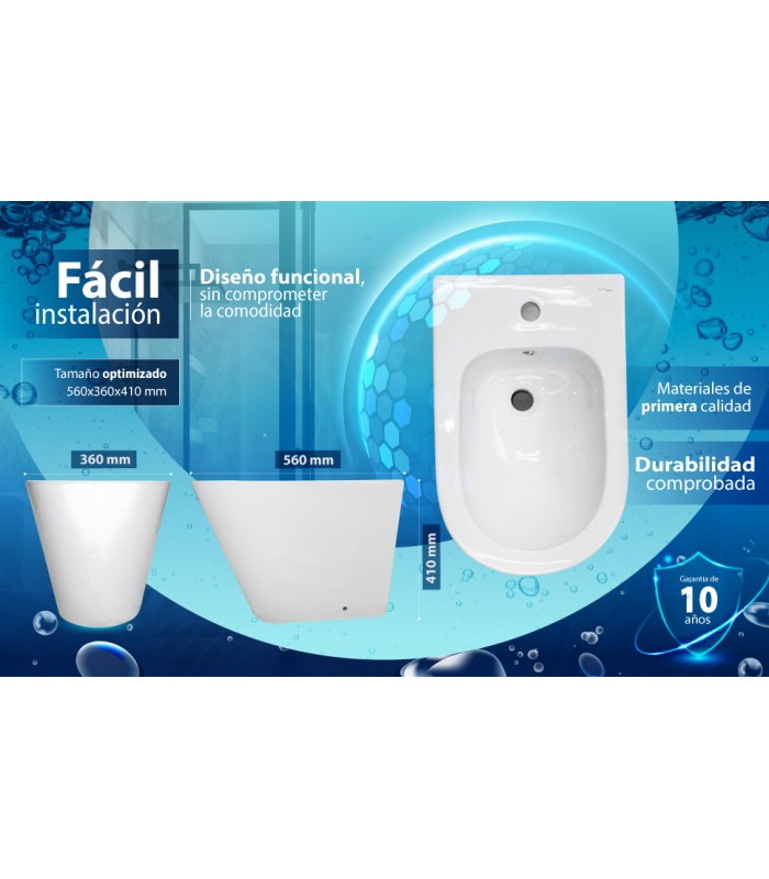 Bidé redondo fabricado en porcelana blanca de alta calidad