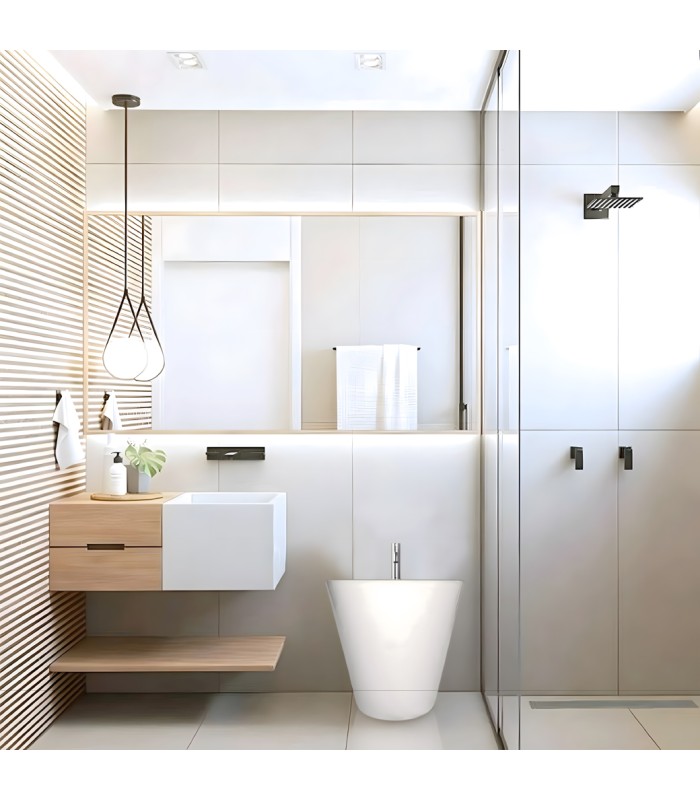 Bidé redondo fabricado en porcelana blanca de alta calidad