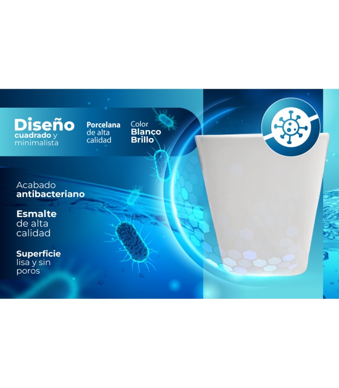 Bidé cuadrado, fabricado en porcelana blanca de alta calidad