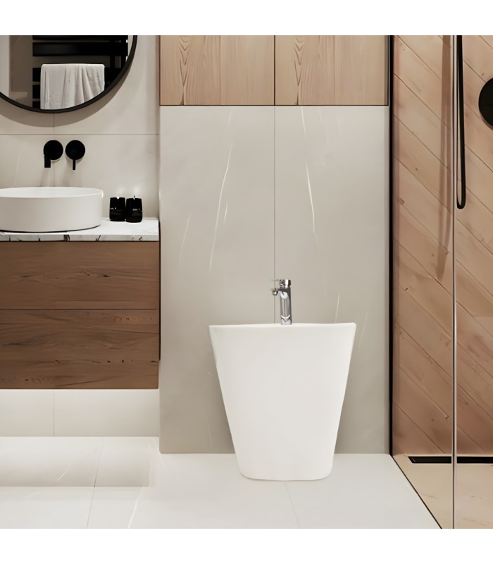 Bidé cuadrado, fabricado en porcelana blanca de alta calidad