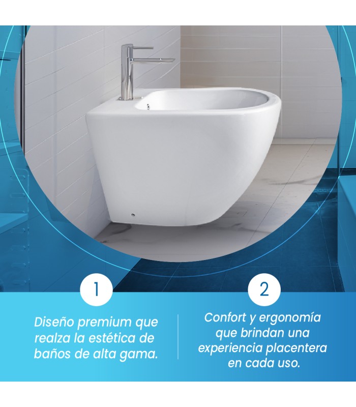 Bidé  redondeado de cerámica blanca de alta calidad