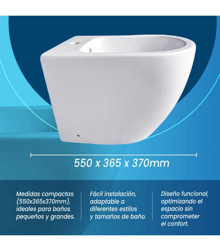 Bidé  redondeado de cerámica blanca de alta calidad