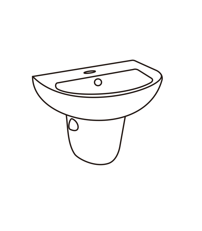 Lavabo con Semipedestal de porcelana blanca