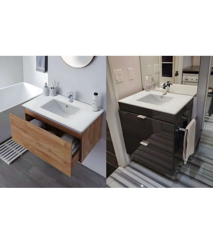 Encimera de porcelana blanca de 70 cm