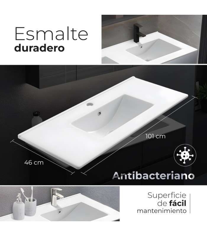Encimera de porcelana blanca de 100 cm