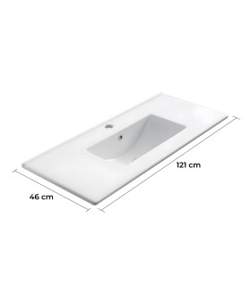 Encimera de porcelana blanca de 120 cm