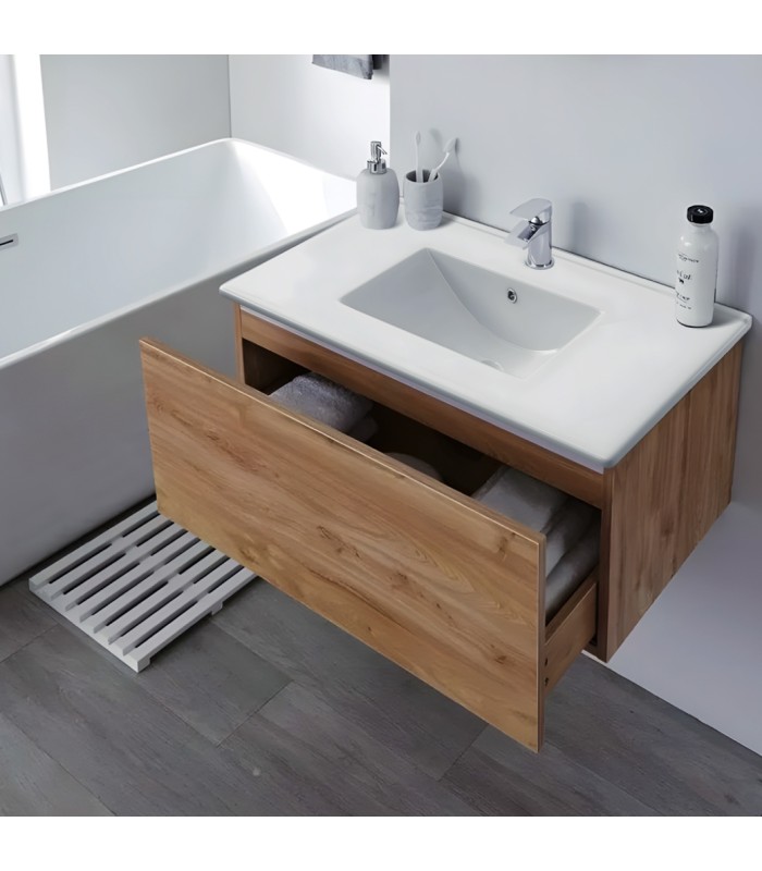 Encimera de porcelana blanca de 120 cm