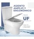 Pack WC inodoro completo PRAGA| Compuesto por cisterna con mecanismo ECO, taza BTW rimless y asiento con tapa amortiguada