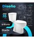 Pack Inodoro salida vertical con mecanismo, tapa con asiento y fijaciones