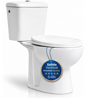 Inodoro Completo Blanco con Salida Vertical. WC Inodoro Completo